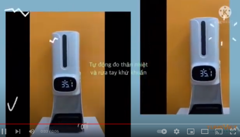 THIẾT BỊ TỰ ĐỘNG ĐO THÂN NHIỆT VÀ RỬA TAY KHỬ KHUẨN K9 PRO PLUS
