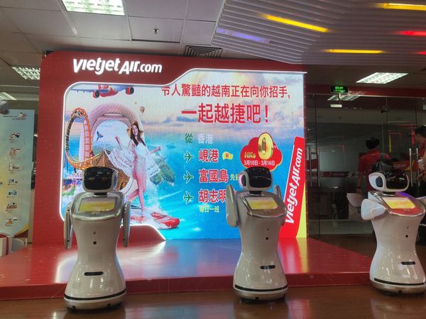 Robot nhà em có mặt tại sự kiện ra quân triển khai kế hoạch 2023 của Vietjet vào ngày 6/4/2023 vừa qua.